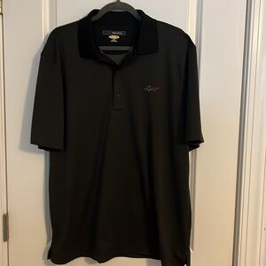 Greg Norman Collection Play Dry black short sleeve polo golf shirt size L